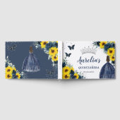 Sonnenblume Marine Blauer Prinzessin Silver Quince Gästebuch (Voll)