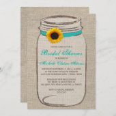 Sonnenblume Mason Jar Bridal Dusche Einladung (Vorne/Hinten)