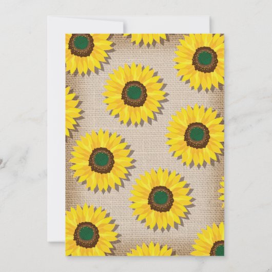 Sonnenblume Mason Jar Burlap Brautparty Einladung (Rückseite)