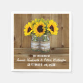 Sonnenblume Mason Jar Burlap + Lace Wedkins Napkin Serviette (Vorderseite)