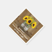 Sonnenblume Mason Jar Burlap + Lace Wedkins Napkin Serviette (Ecke)