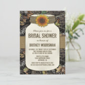 Sonnenblume Mason Jar Camouflage Bridal Dusche Ein Einladung (Stehend Vorderseite)