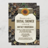 Sonnenblume Mason Jar Camouflage Bridal Dusche Ein Einladung (Vorne/Hinten)