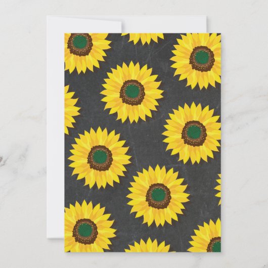 Sonnenblume Mason Jar Chalkboard Babydusche Einladung (Rückseite)