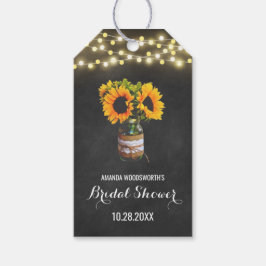 Sonnenblume Mason Jar Chalkboard Brautparty Geschenkanhänger