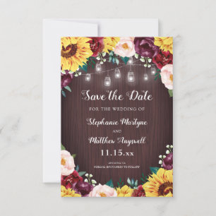 Sonnenblume Mason Jar Lights Blumenzange Save The Date