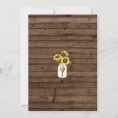 Sonnenblume Mason Jar & Lights Hochzeitseinladung Einladung (Rückseite)