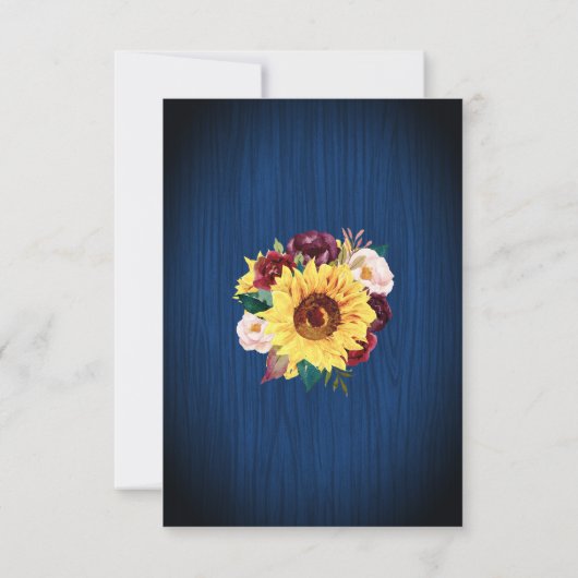 Sonnenblume Mason Jar Navy Blue Save The Date (Rückseite)