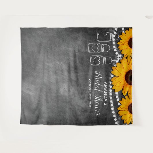 Sonnenblume Mason Jar Party Foto Stand Hintergrund Wandteppich (Vorderseite (Horizontal))