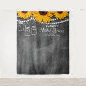 Sonnenblume Mason Jar Party Foto Stand Hintergrund Wandteppich (Vorderseite)