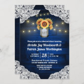 Sonnenblume Mason Jar Probe Abendessen Einladung (Vorne/Hinten)