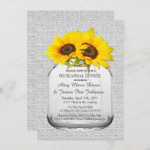 Sonnenblume Mason Jar Probe Abendessen Sonnenblume Einladung (Vorne/Hinten)