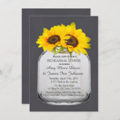 Sonnenblume Mason Jar Probe Abendessen Sonnenblume Einladung (Vorne/Hinten)