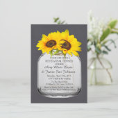 Sonnenblume Mason Jar Probe Abendessen Sonnenblume Einladung (Stehend Vorderseite)