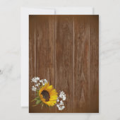 Sonnenblume Mason Jar Rustic Barn Wood Wedding Einladung (Rückseite)