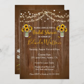 Sonnenblume Mason Jar Rustikales Brautparty Hochze Einladung (Vorne/Hinten)