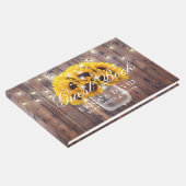 Sonnenblume Mason Jar String Lights Rustikale Hoch Gästebuch (Ecke)
