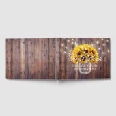 Sonnenblume Mason Jar String Lights Rustikale Hoch Gästebuch (Voll)