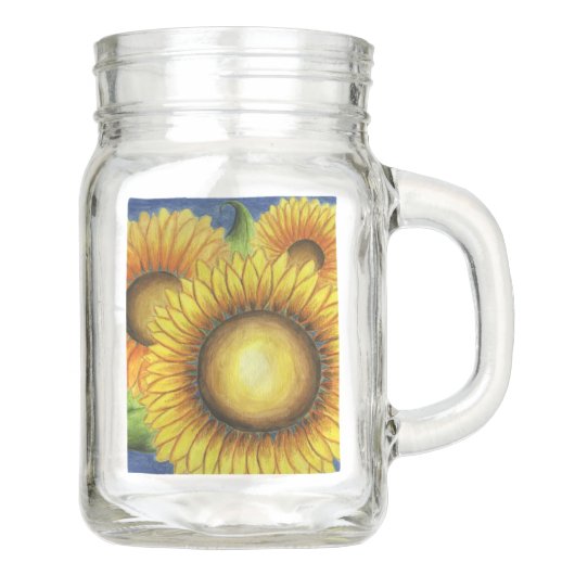 Sonnenblume Mason Jar Tasse (Vorderseite)