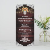 Sonnenblume Mason Jar Wood Lace Hochzeitsprogramme Programm (Stehend Vorderseite)