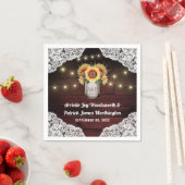 Sonnenblume Mason Jar Wood Lace Wedding Napkins Serviette (Beispiel)