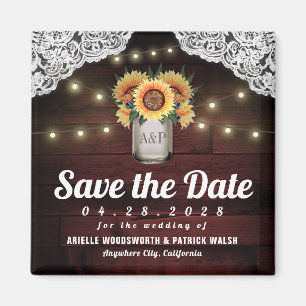 Sonnenblume-Maurer-Glas-Holz-Save the Date Magnet