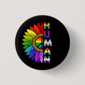 Sonnenblume Mensch in Regenbogenfarbe | LGBTQ | St Button (Vorderseite)