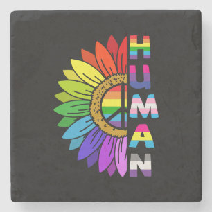 Sonnenblume Mensch in Regenbogenfarbe LGBTQ St Steinuntersetzer