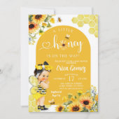 Sonnenblume Mexican Girl Honey Bee Baby Dusche Einladung (Vorderseite)