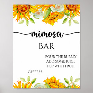 Sonnenblume Mimosa Bar Brautparty-Schild Poster