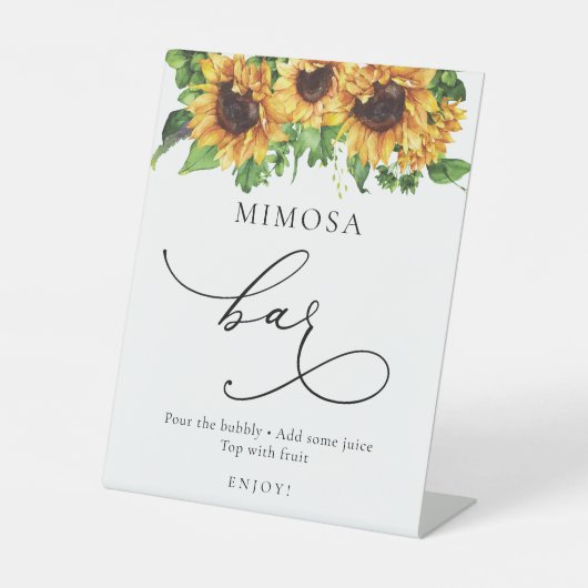 Sonnenblume Mimosa Bar Sign Sockelschild (Vorderseite)
