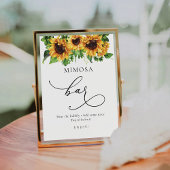 Sonnenblume Mimosa Bar Sign Sockelschild