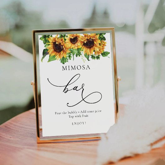 Sonnenblume Mimosa Bar Sign Sockelschild