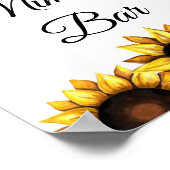 Sonnenblume Mimosa Bar Yellow White Wedding Floral Poster (Ecke)