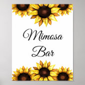 Sonnenblume Mimosa Bar Yellow White Wedding Floral Poster (Vorne)