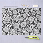 Sonnenblume Minimal monochrome Schwarz-weiß Seidenpapier (Handwerk)