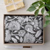 Sonnenblume Minimal monochrome Schwarz-weiß Seidenpapier (Geschenk)