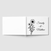 Sonnenblume Minimalistische Schwarz-weiße Blumenho Gästebuch (Voll)