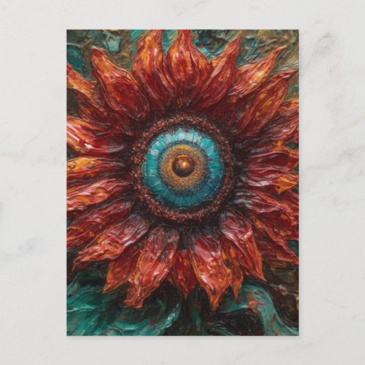 Sonnenblume mit Augapfel Postkarte (Vorderseite)