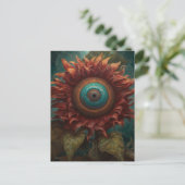 Sonnenblume mit Auge Postkarte (Stehend Vorderseite)