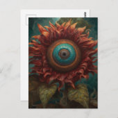 Sonnenblume mit Auge Postkarte (Vorne/Hinten)