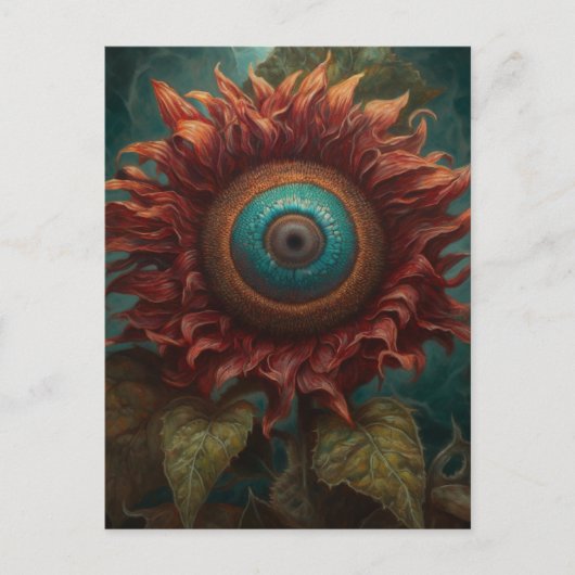 Sonnenblume mit Auge Postkarte (Vorderseite)