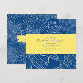 Sonnenblume mit Band Save the Date: Gelb Date (Vorne/Hinten)