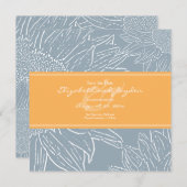 Sonnenblume mit Band Save the Date: Gelb orange Save The Date (Vorne/Hinten)