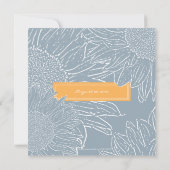 Sonnenblume mit Band Save the Date: Gelb orange Save The Date (Rückseite)