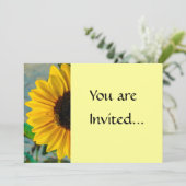 Sonnenblume mit Biene Einladung (Stehend Vorderseite)