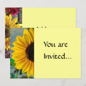 Sonnenblume mit Biene Einladung (Vorne/Hinten)