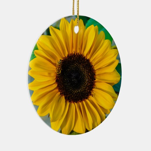 Sonnenblume mit Biene Keramik Ornament (Rechts)