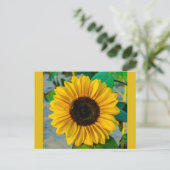 Sonnenblume mit Biene Postkarte (Stehend Vorderseite)