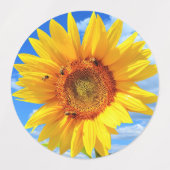 Sonnenblume mit Bienenklebern Etiketten (Design 1)